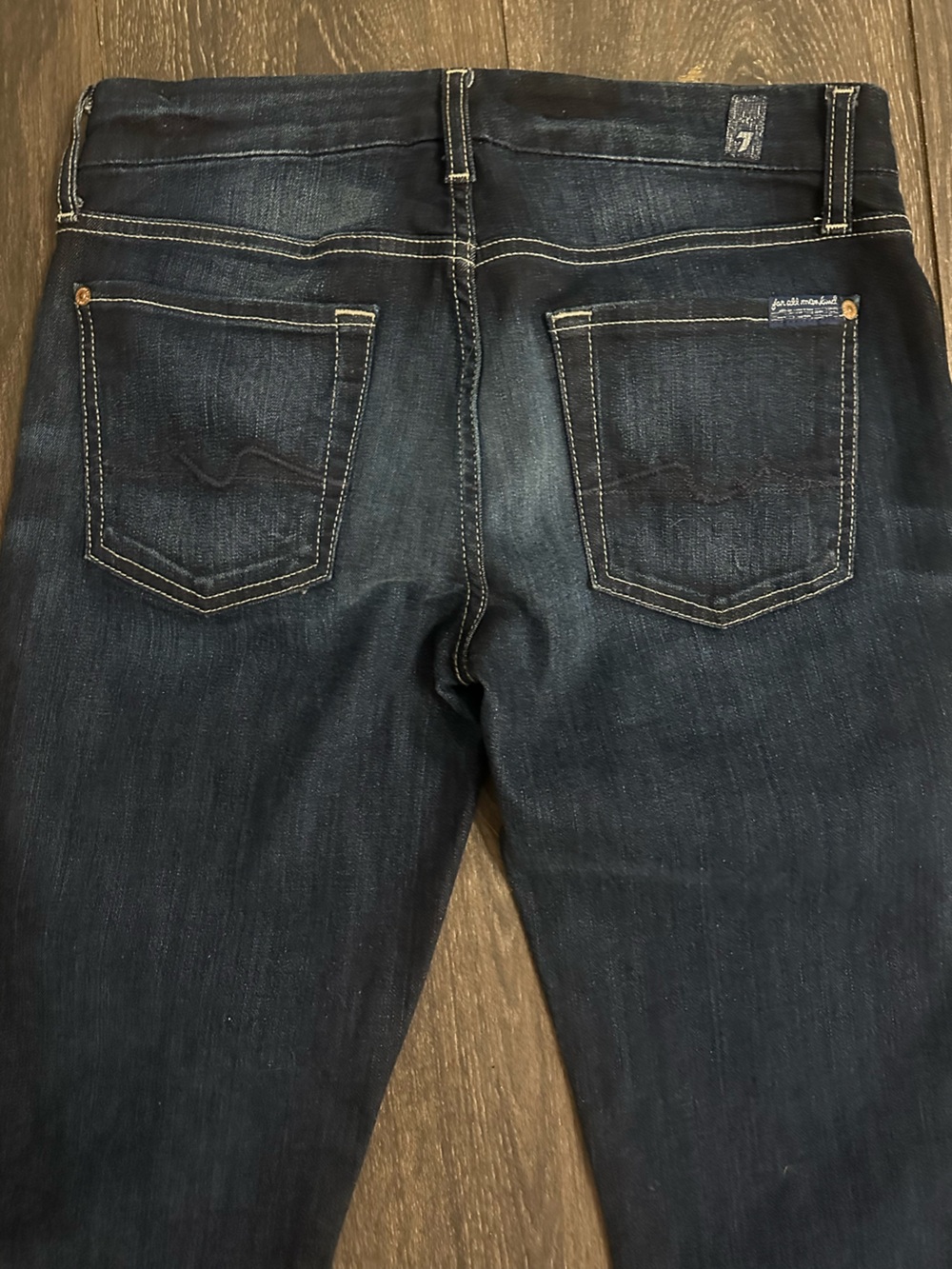 7 For All Mankind Kimmie Straight Leg Jeans Size 29 Dark Wash Mid Rise Classic - Picture 5 of 7